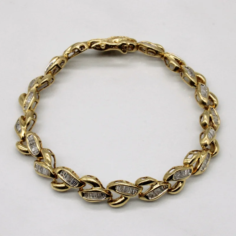 Baguette Cut Diamond Bracelet | 2.00ctw | 6.5" |