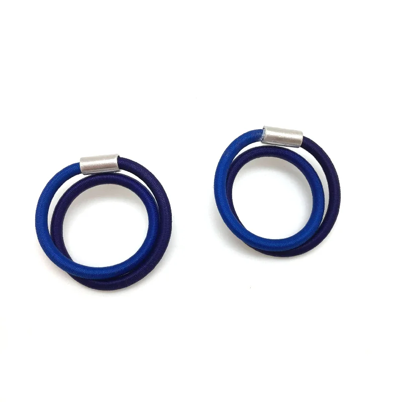 Medium Blue Coil Hoops