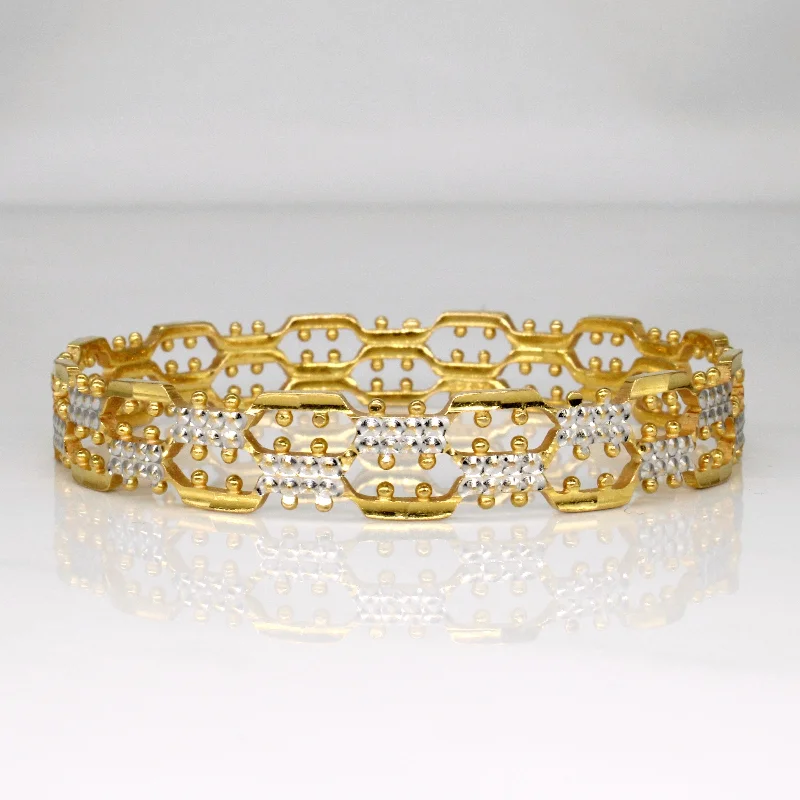 22k Two Tone Gold Bracelet | 7.5" |