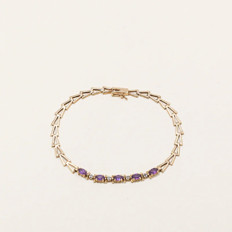 Amethyst & Diamond Bracelet | 0.60ctw, 0.02ctw | 7" |