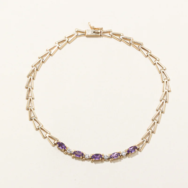 Amethyst & Diamond Bracelet | 0.75ctw, 0.02ctw | 8.25" |