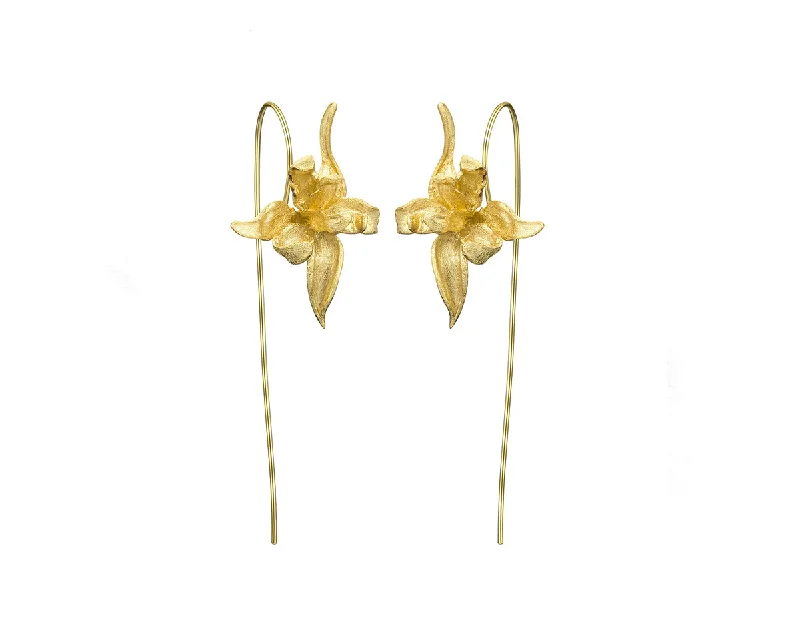 Iris Flower Dangle Earring