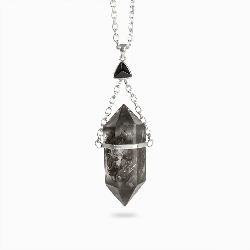 Enhydro Quartz and Black Tourmaline Necklace