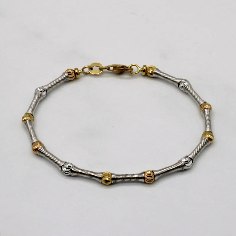 18k Two Tone Gold Bracelet | 7" |