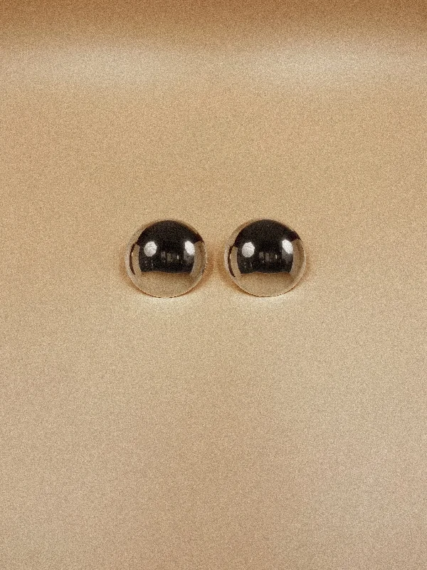 Small Santi Disc Studs in Silver Tone