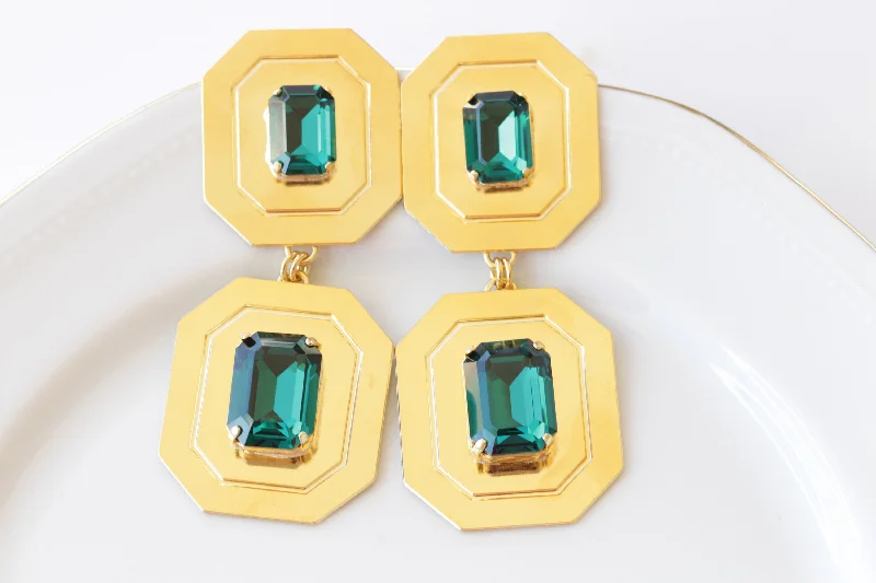 EMERALD LARGE EARRINGS