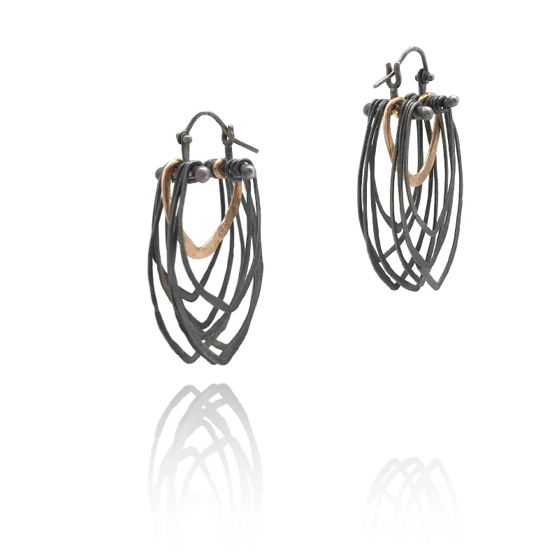 Oxidized Cicada Hoops - Short