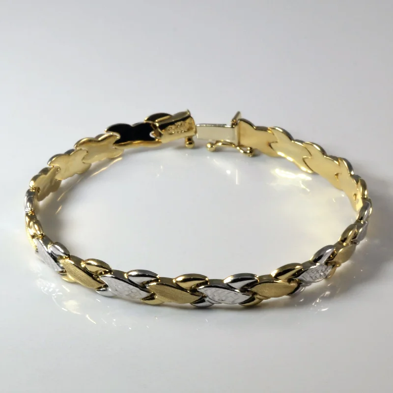 Crossover Two Tone Chain Bracelet | 7.5" |