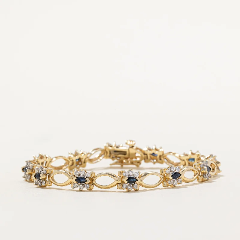 Diamond & Sapphire Bracelet | 0.80ctw, 0.75ctw | 7" |