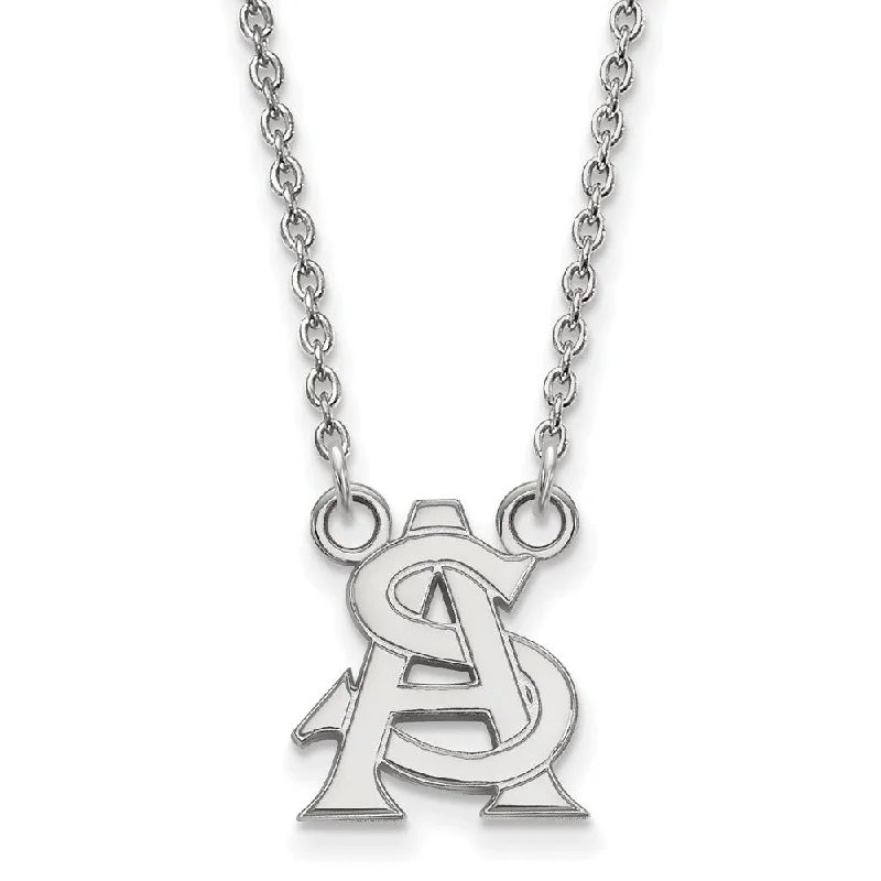 14k White Gold Arizona State Small Pendant Necklace