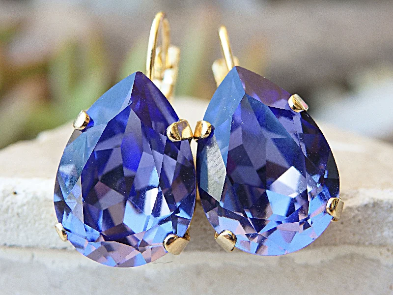 Purple Drop Earrings