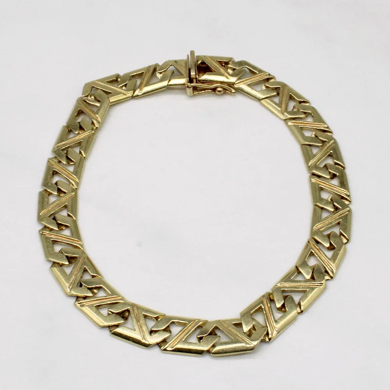 14k Yellow Gold Unique Link Bracelet | 8.25" |