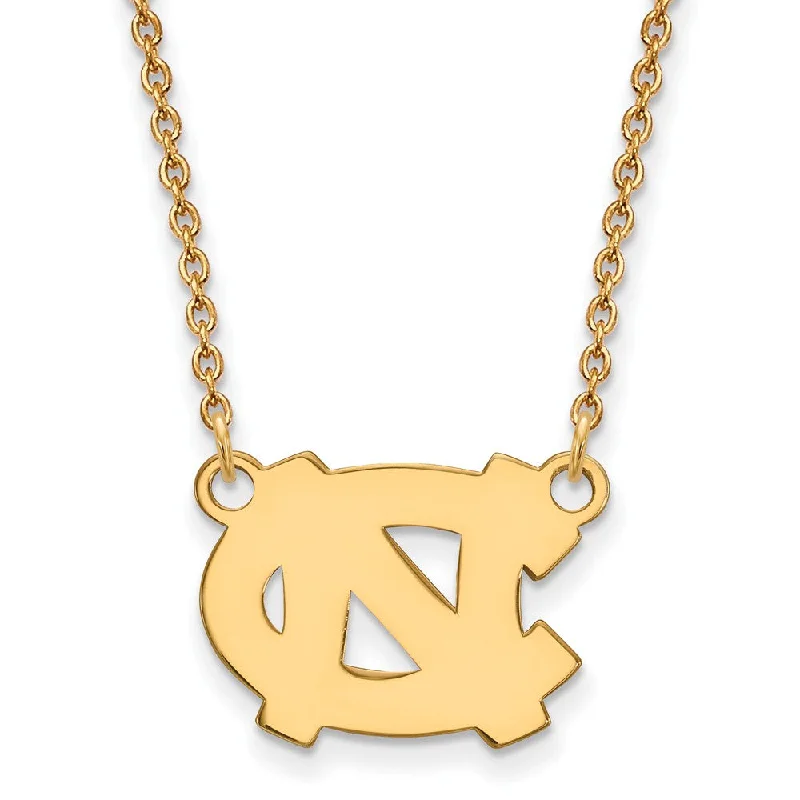 14k Yellow Gold North Carolina Small 'NC' Pendant Necklace