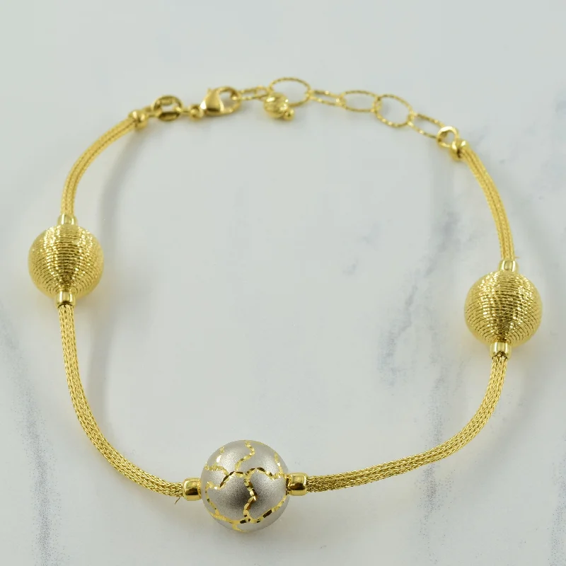 18k Two Tone Gold Bracelet | 9.5" |