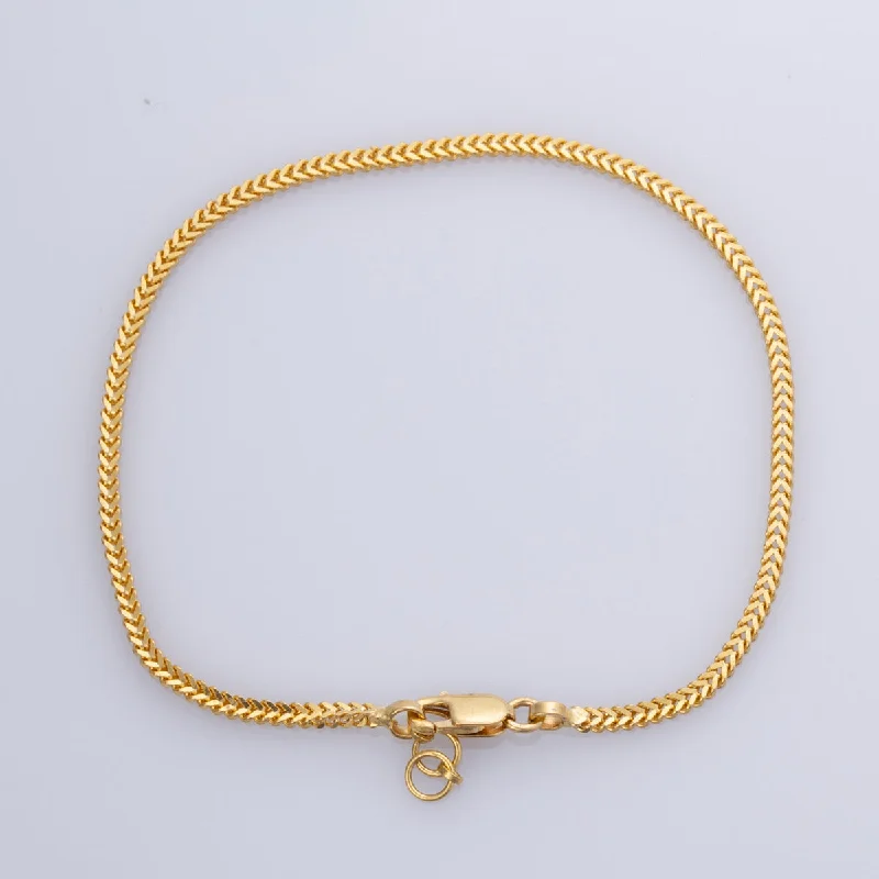 22k Yellow Gold Wheat Bracelet | 8" |