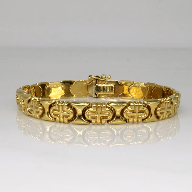 18k Yellow Gold Unique Link Bracelet | 7" |