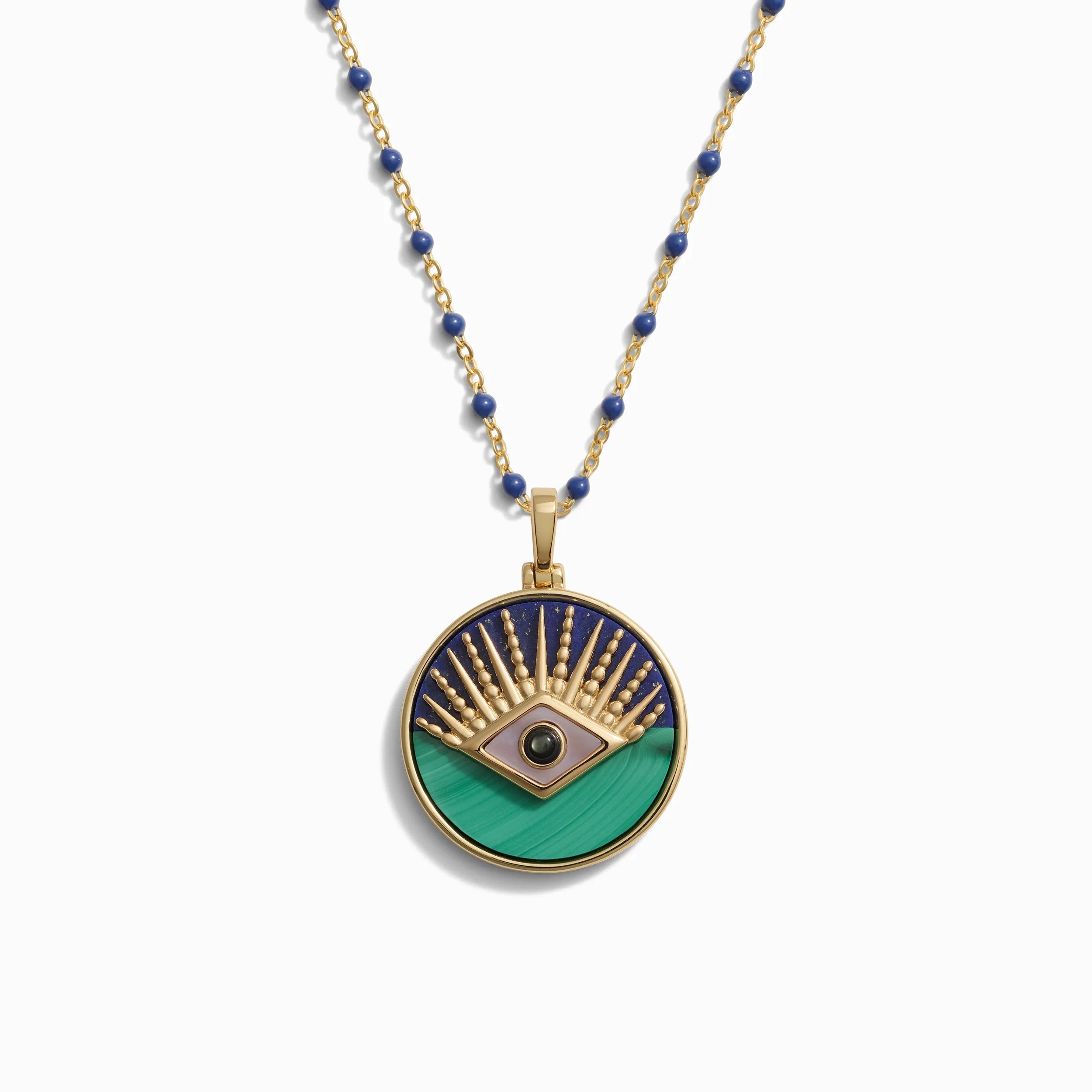 Third Eye Coin Midnight Enamel Necklace