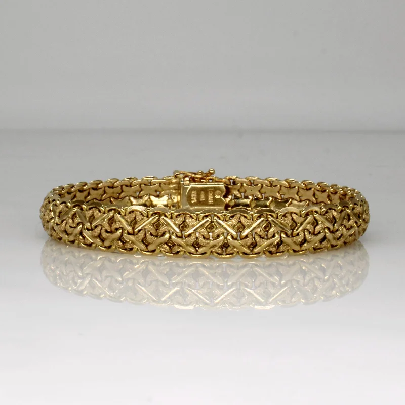 14k Yellow Gold Woven Bracelet | 7" |