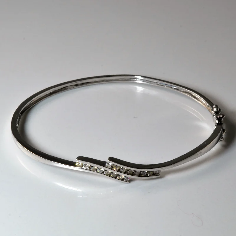 Bypass Channel Set Diamond Bangle | 0.40ctw | 7.5"|