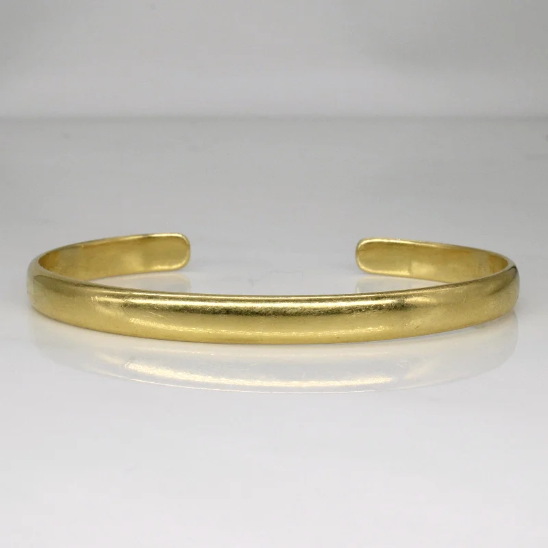 18k Yellow Gold Bangle 7"