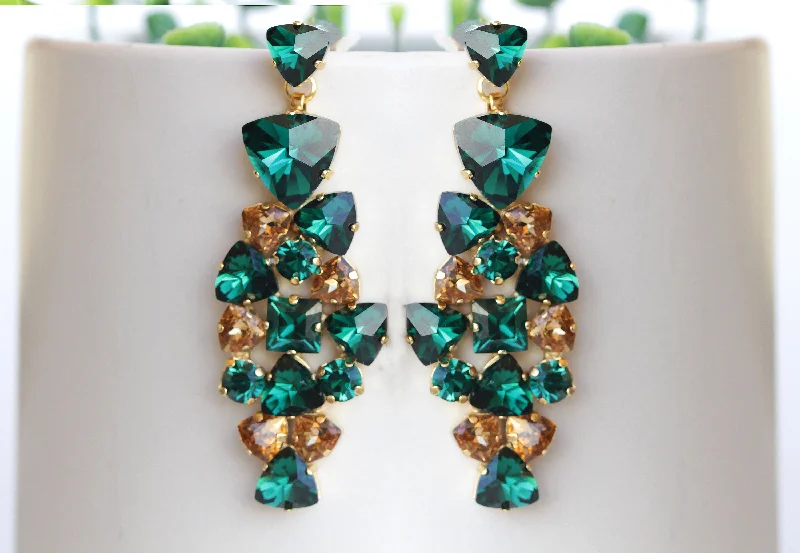 EMERALD GOLD EARRINGS