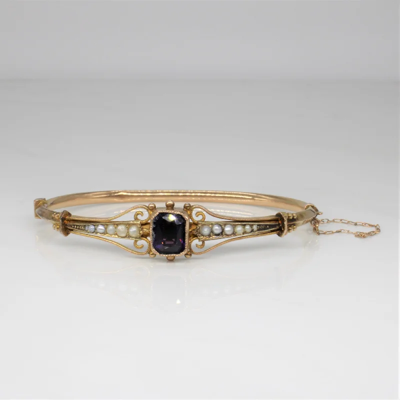 1920s Amethyst & Seed Pearl Bracelet | 1.50ct | 7" |