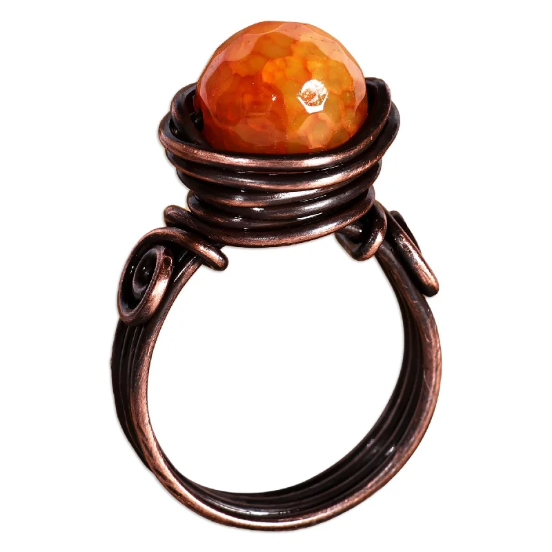 Novica Handmade Radiant Core Citrine Single Stone Ring