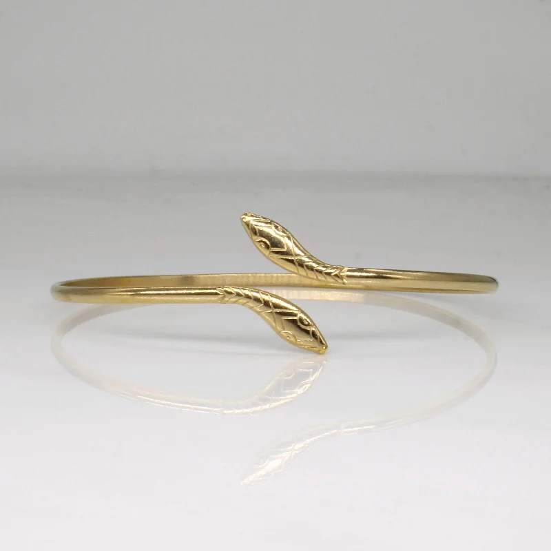 14k Yellow Gold Snake Bangle | 8" |