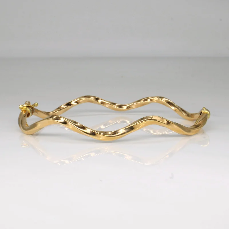 18k Yellow Gold Wave Bracelet | 7" |