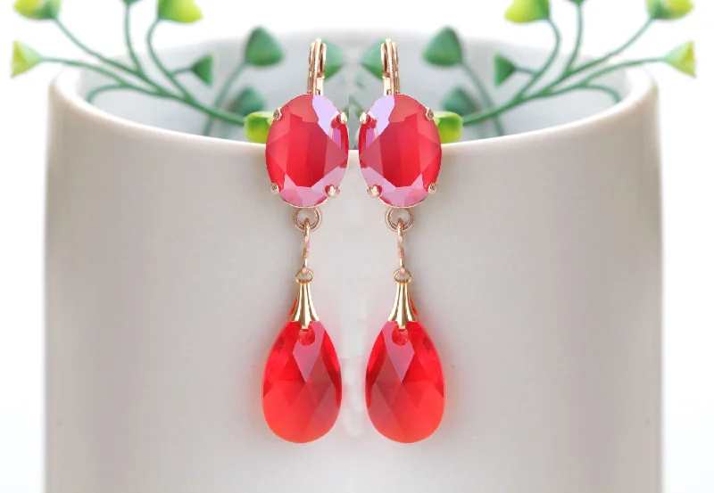 RED DROP EARRINGS