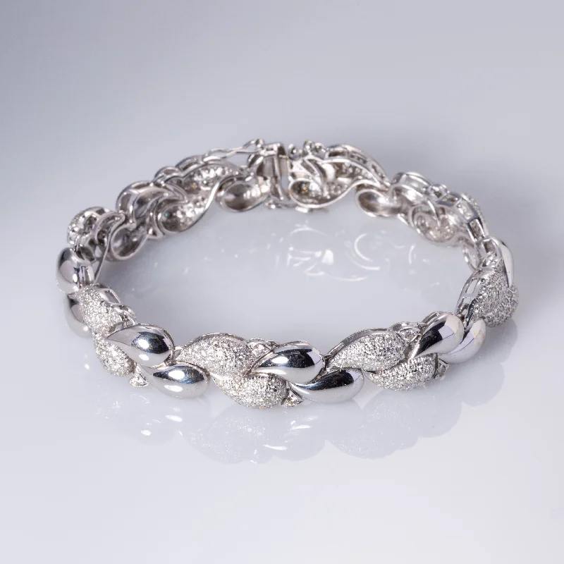 18K White Gold  Diamond Bracelet | 4.50ctw | 7.5"