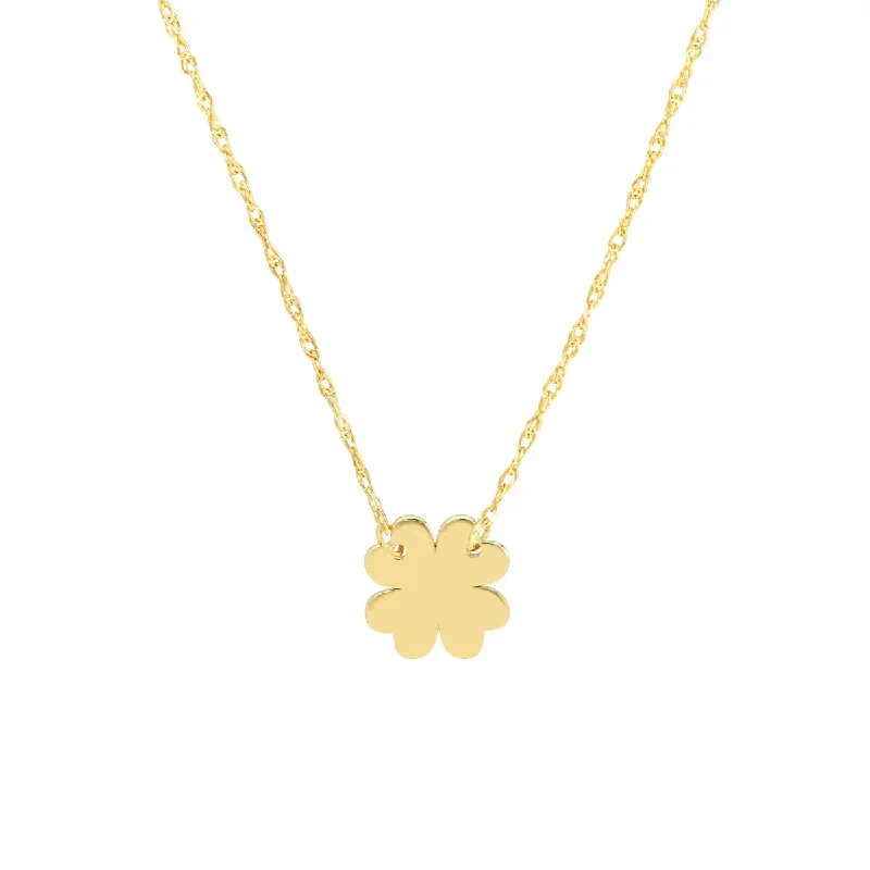 14K Yellow Gold Adjustable Clover Necklace by Midas Chain