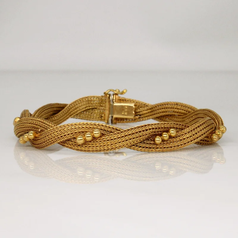 18k Yellow Gold Woven Bracelet | 7.5" |