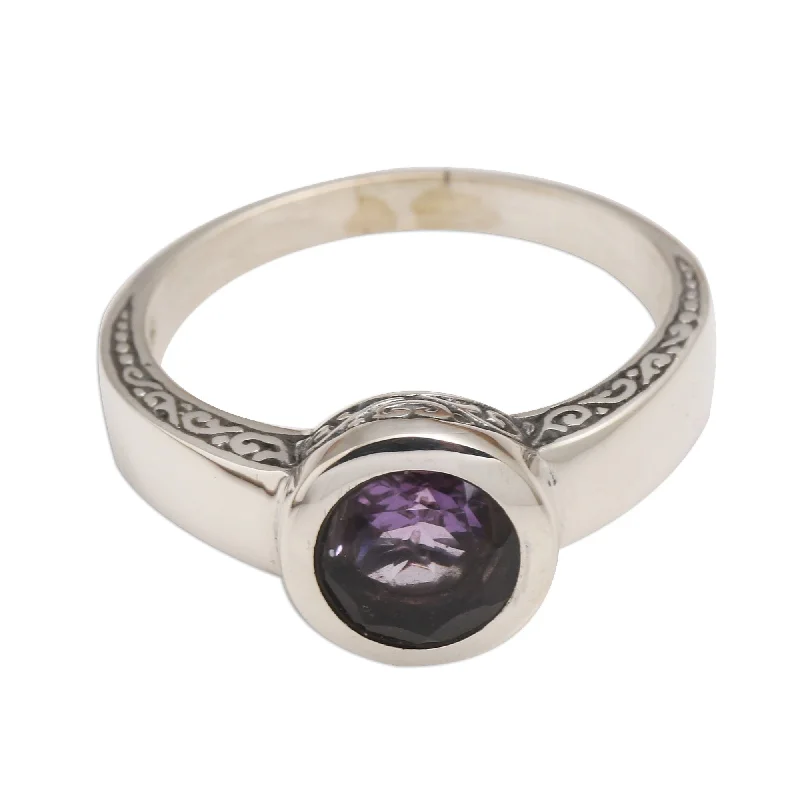 Novica Handmade The Life Within Amethyst Solitaire Ring