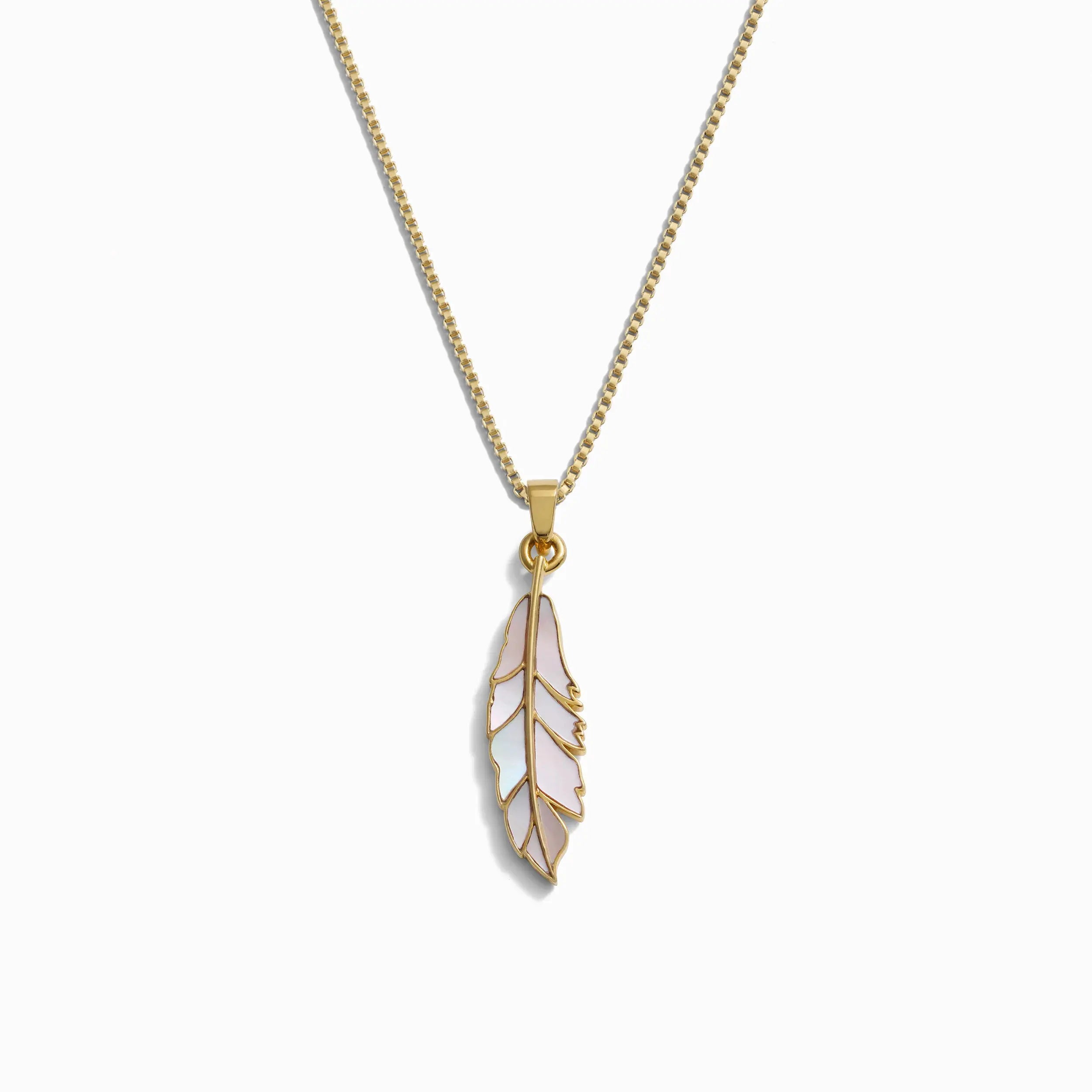 Mother of Pearl Feather Necklace