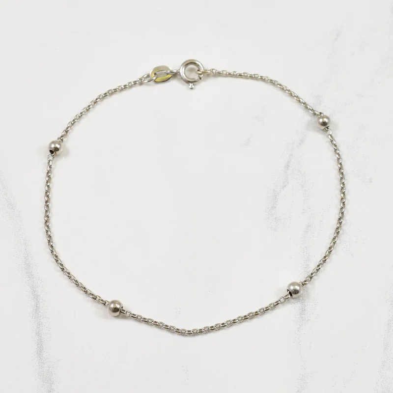 18k White Gold Cable Chain Bracelet | 7.5" |