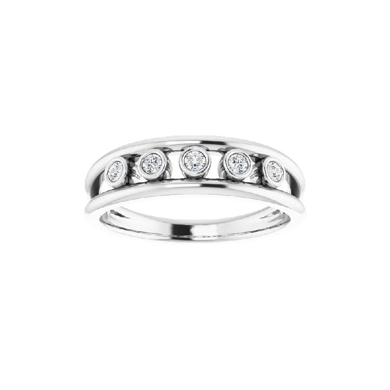 14K White Gold 1/8 CTW Diamond Negative Space Ring for Women