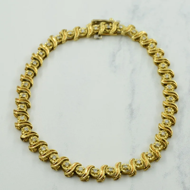 Diamond 14k Yellow Gold Bracelet | 0.72ctw | 7.25" |