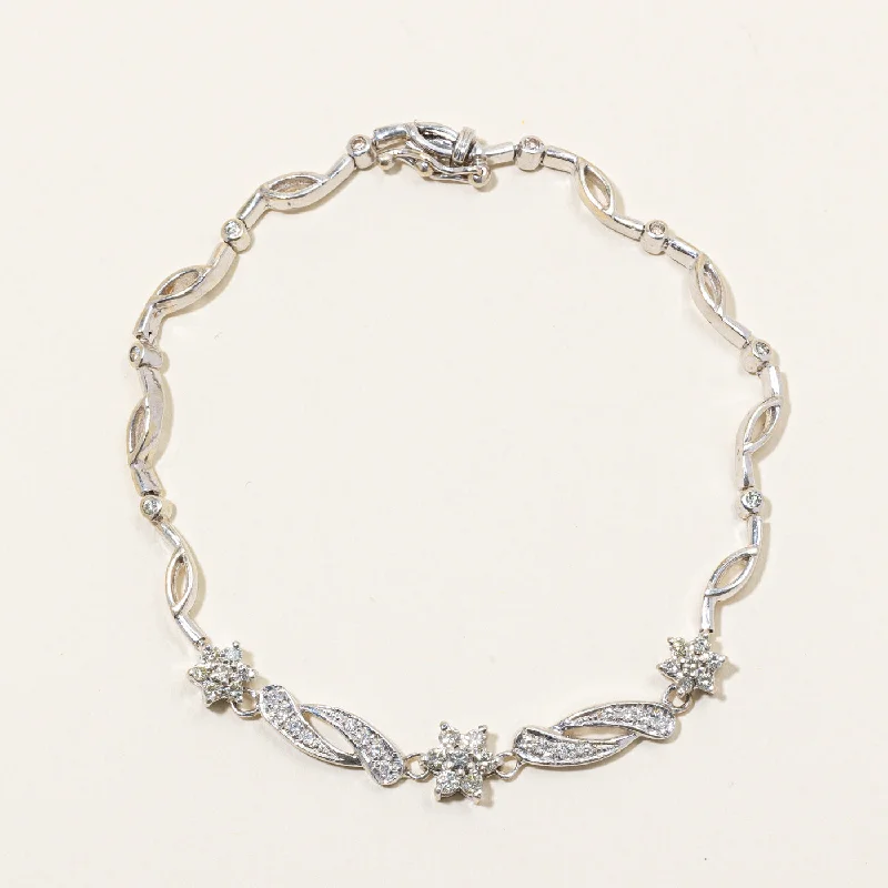 Cluster Diamond Bracelet | 0.85ctw | 7.75" |