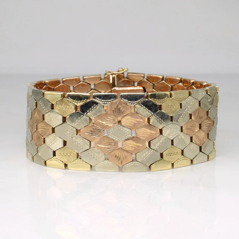 9k Tri Tone Gold Bracelet | 7.5" |