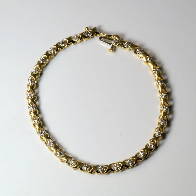 Crossover Diamond Chain Bracelet | 0.07ctw | 7"|