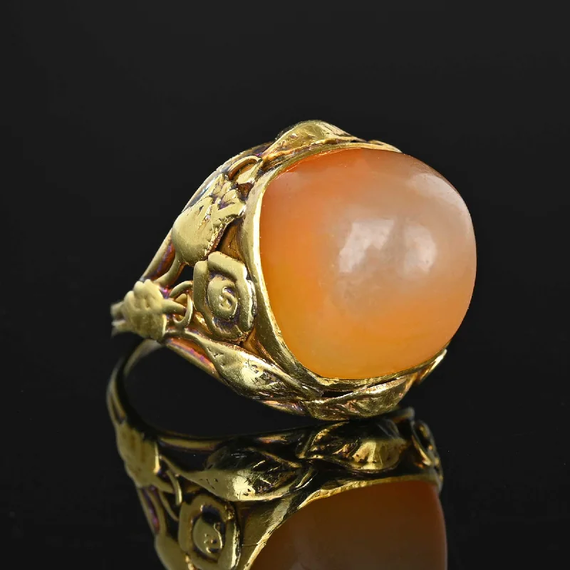 Arts and Crafts Sugarloaf Cabochon Carnelian Ring