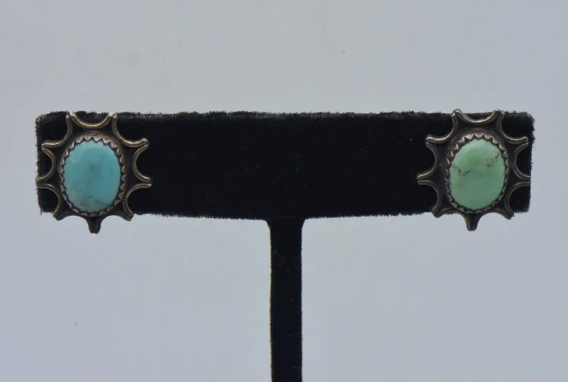 Gilbert Damon - Vintage Handmade Sterling Silver and Turquoise Earrings