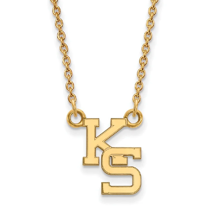 10k Yellow Gold Kansas State Small Pendant Necklace