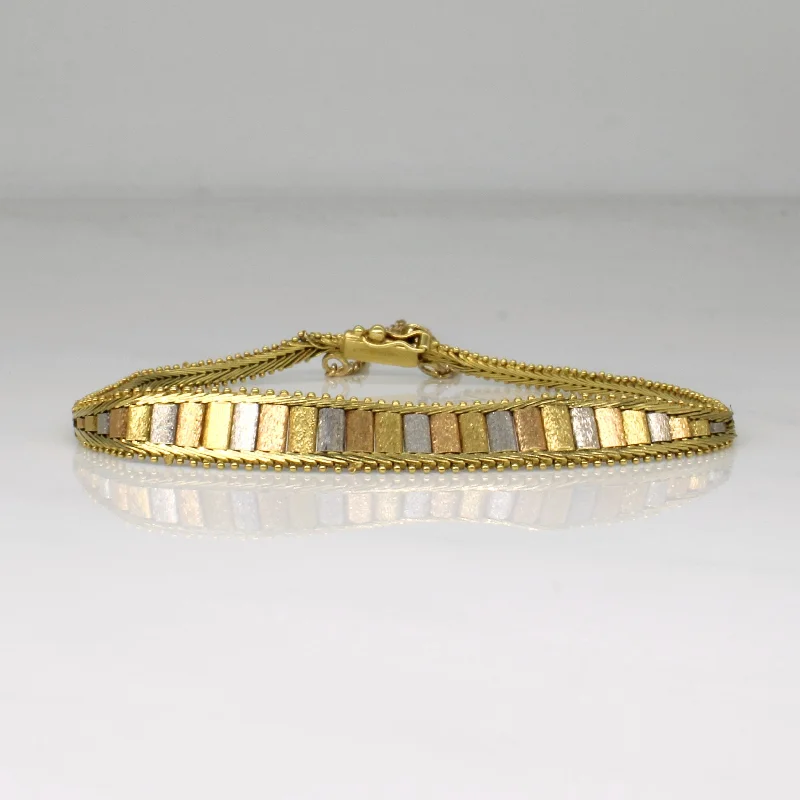 18k Tri Tone Gold Bracelet | 7.5" |