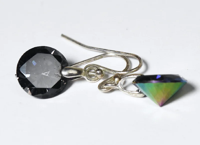 Iridescent Foil Backed Glass Earrings