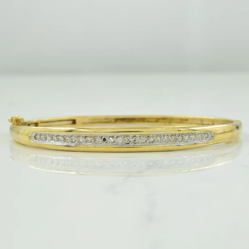 Diamond 10K Yellow Gold Bracelet Bangle | 0.25ctw | 7.25" |