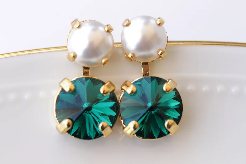 EMERALD PEARL EARRINGS