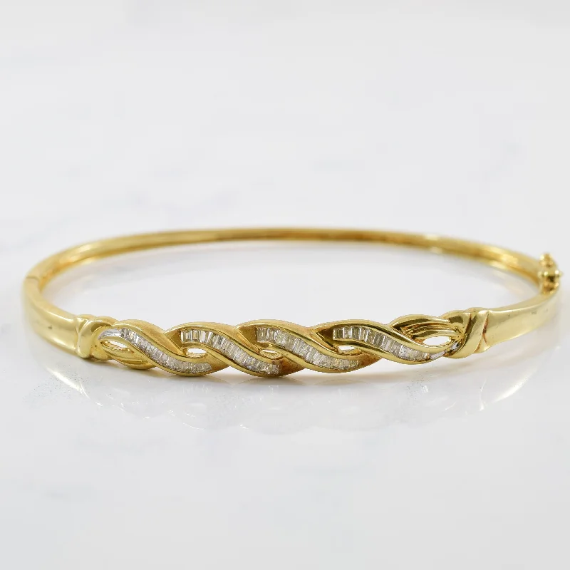 Baguette Diamond Bypass Bangle | 0.50ctw | 7.5" |