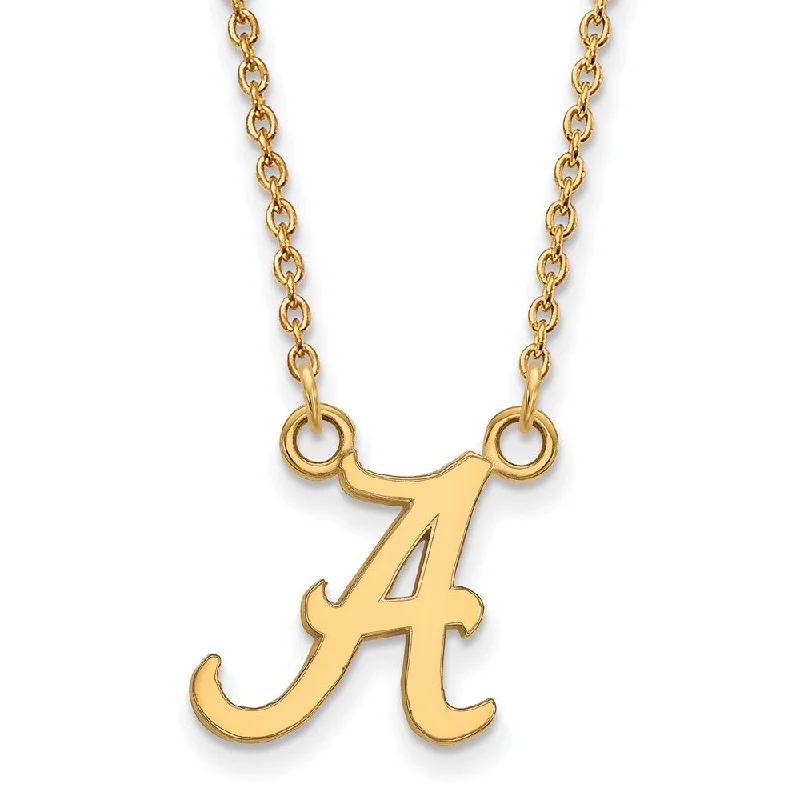 10k Yellow Gold U of Alabama Small Initial A Pendant Necklace